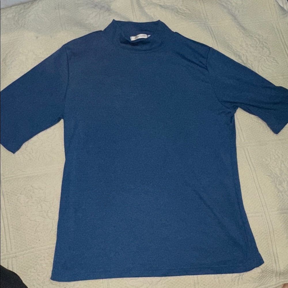 Blue Short Sleeve Women's Top